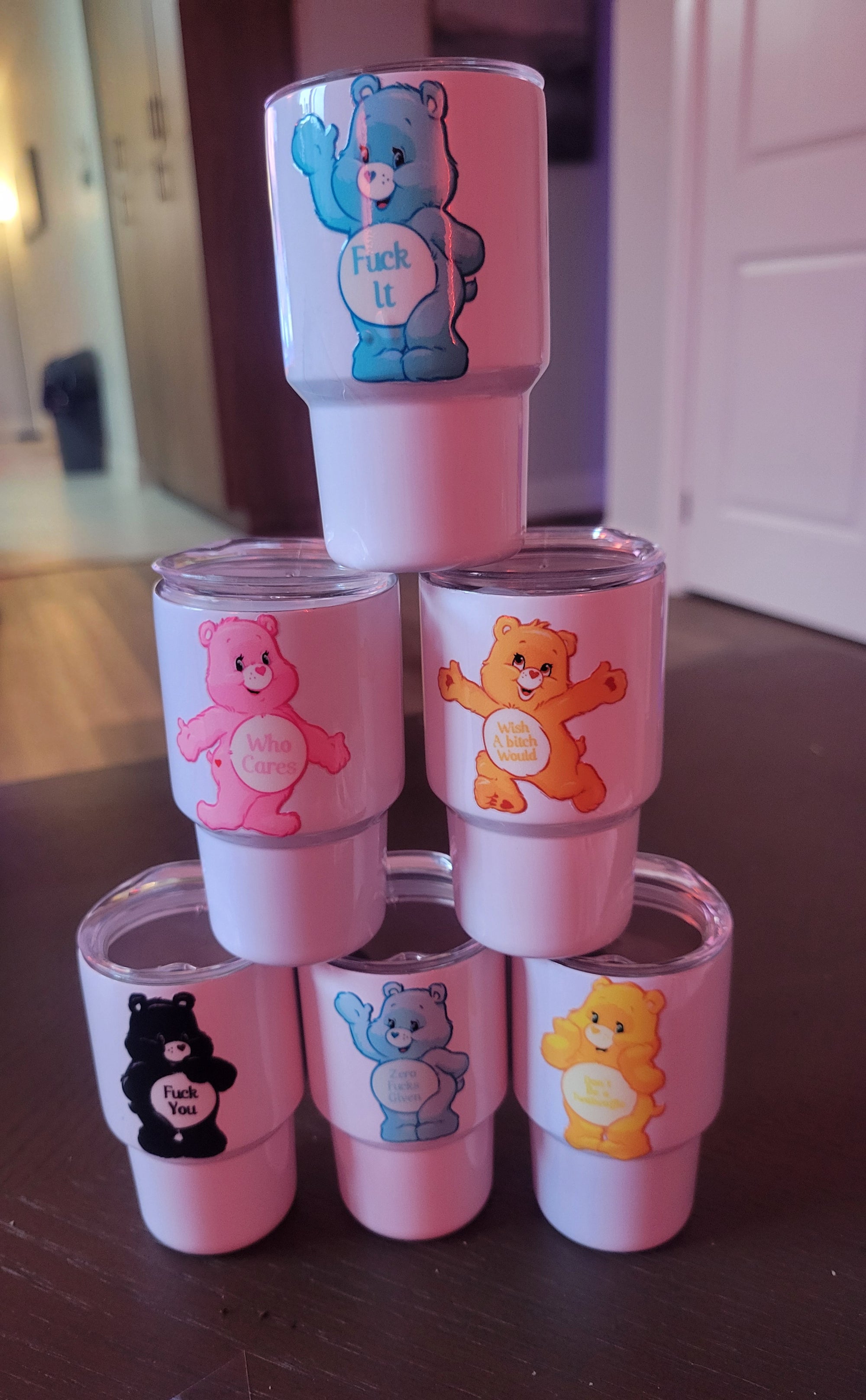 Swear bear shot glass set
